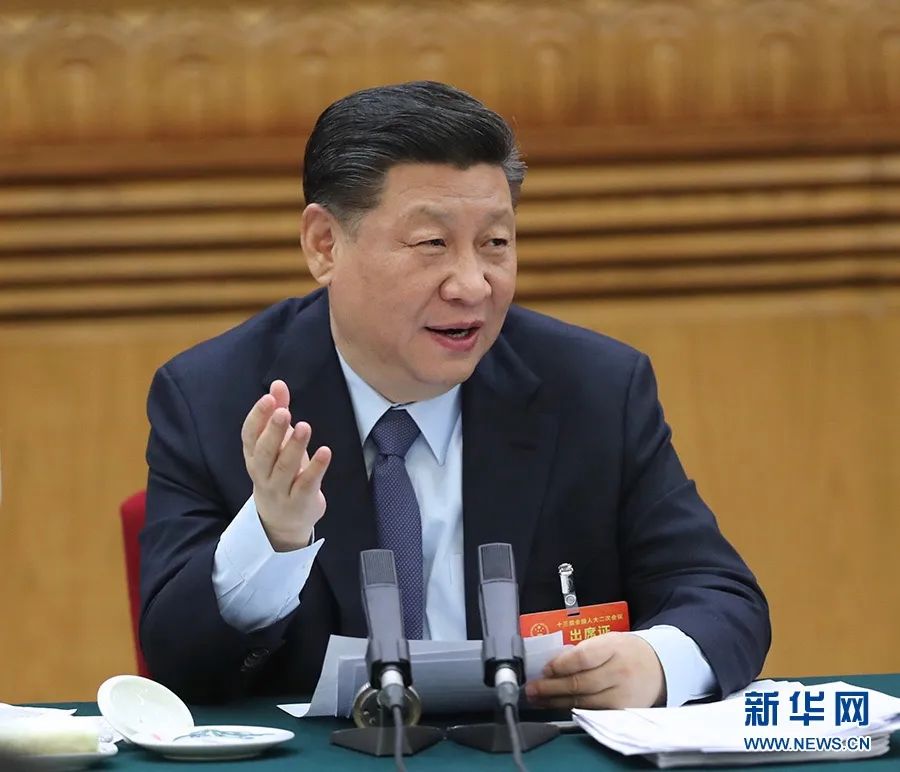 2019年3月7日，習(xí)近平參加十三屆全國人大二次會(huì)議甘肅代表團(tuán)的審議。新華社記者 鞠鵬 攝